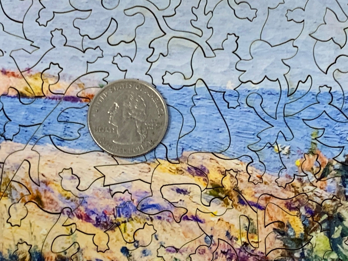 Poppies, Isles of Shoals, Maine by Childe Hassam (380 Piece Wooden Jigsaw Puzzle) - Nautilus Puzzles - Wooden Jigsaw Puzzles For Adults