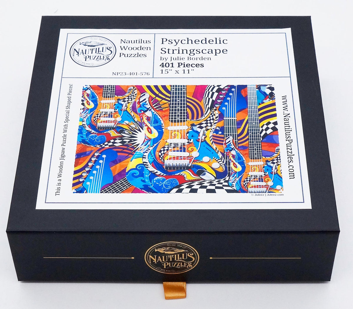 Psychedelic Stringscape (401 Piece Wooden Jigsaw Puzzle) - Nautilus Puzzles - Wooden Jigsaw Puzzles For Adults