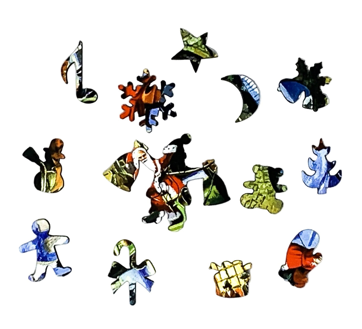 Santa In the Village (50 Piece Mini Christmas Wooden Jigsaw Puzzle) - Nautilus Puzzles - Wooden Jigsaw Puzzles For Adults
