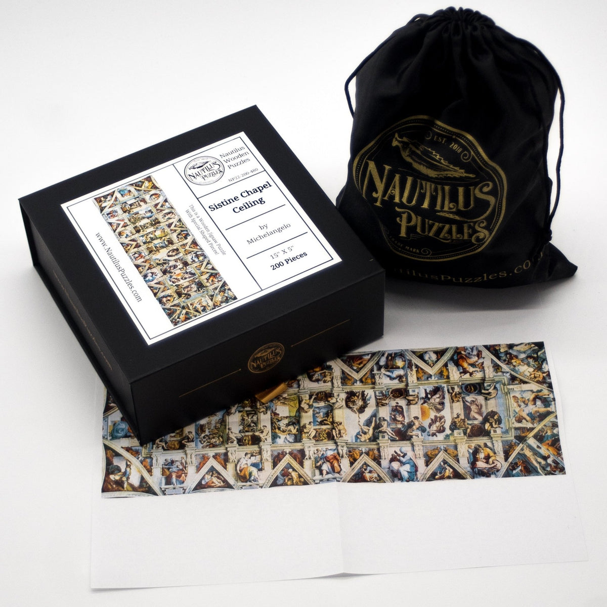 Sistine Chapel Ceiling by Michelangelo (200 Piece Wooden Jigsaw Puzzle) - Nautilus Puzzles - Wooden Jigsaw Puzzles For Adults