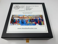 Skating at the Manor House (604 Piece Wooden Christmas Jigsaw Puzzle) - Nautilus Puzzles - Wooden Jigsaw Puzzles For Adults