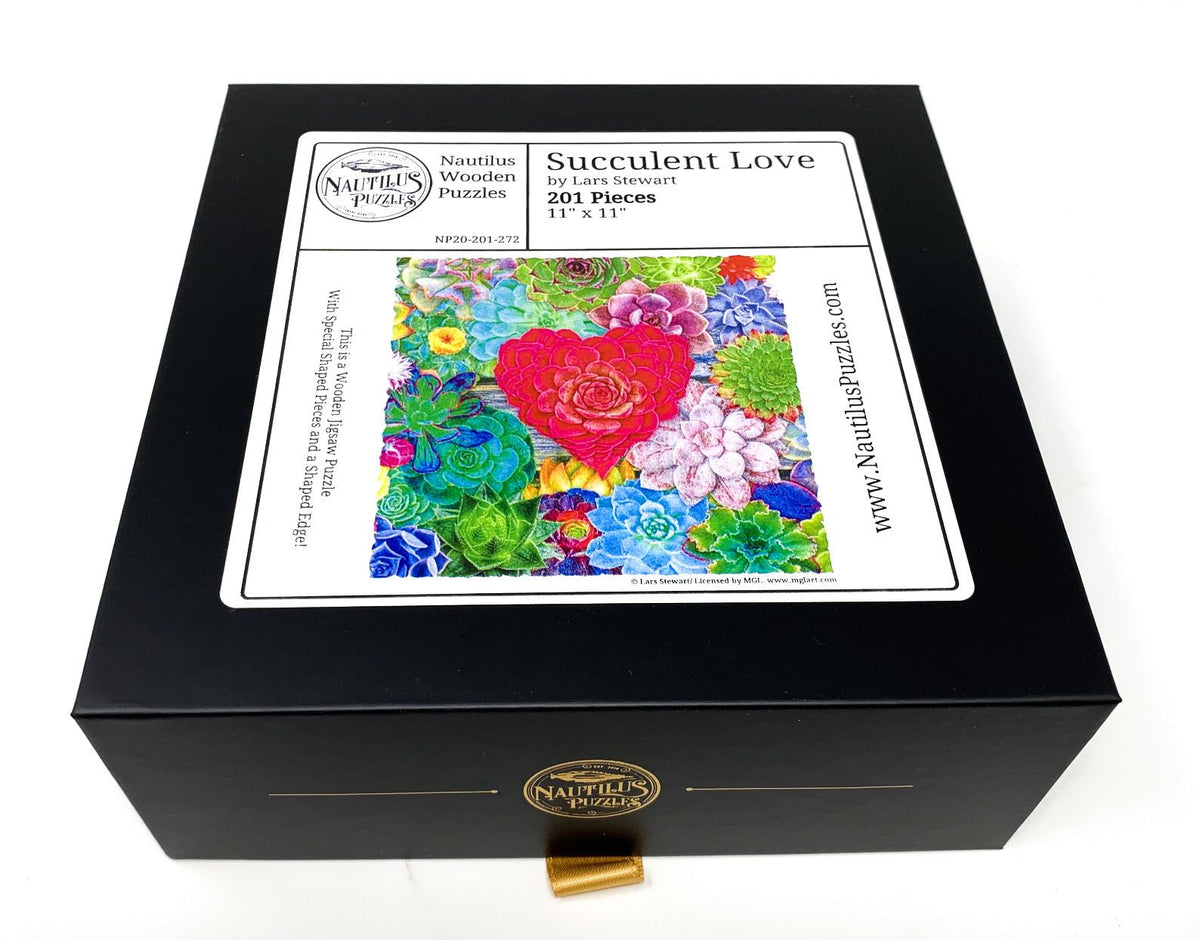 Succulent Love (201 Piece Wooden Jigsaw Puzzle - Nautilus Puzzles - Wooden Jigsaw Puzzles For Adults