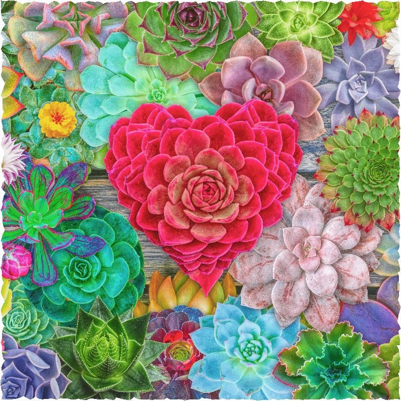 Succulent Love (201 Piece Wooden Jigsaw Puzzle - Nautilus Puzzles - Wooden Jigsaw Puzzles For Adults
