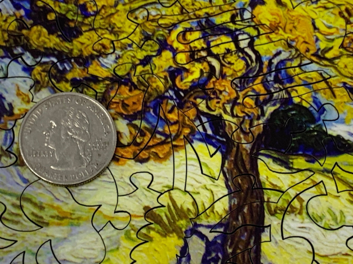 The Mulberry Tree by Vincent Van Gogh (50 Piece Mini Wooden Jigsaw Puzzle) - Nautilus Puzzles - Wooden Jigsaw Puzzles For Adults