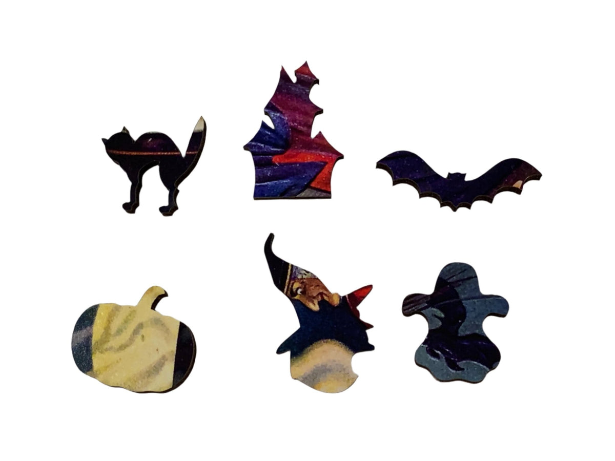The Witches Cauldron (50 Pieces) Mini Halloween Wooden Jigsaw Puzzle - Nautilus Puzzles - Wooden Jigsaw Puzzles For Adults