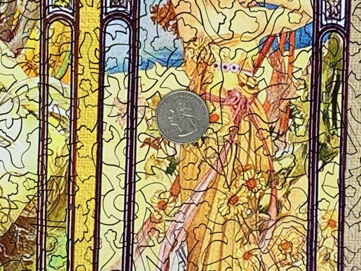 Times of the Day by Alphonse Mucha (539 Piece Wooden Jigsaw Puzzle) - Nautilus Puzzles - Wooden Jigsaw Puzzles For Adults