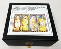 Times of the Day by Alphonse Mucha (539 Piece Wooden Jigsaw Puzzle) - Nautilus Puzzles - Wooden Jigsaw Puzzles For Adults