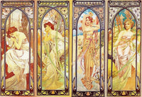 Times of the Day by Alphonse Mucha (539 Piece Wooden Jigsaw Puzzle) - Nautilus Puzzles - Wooden Jigsaw Puzzles For Adults