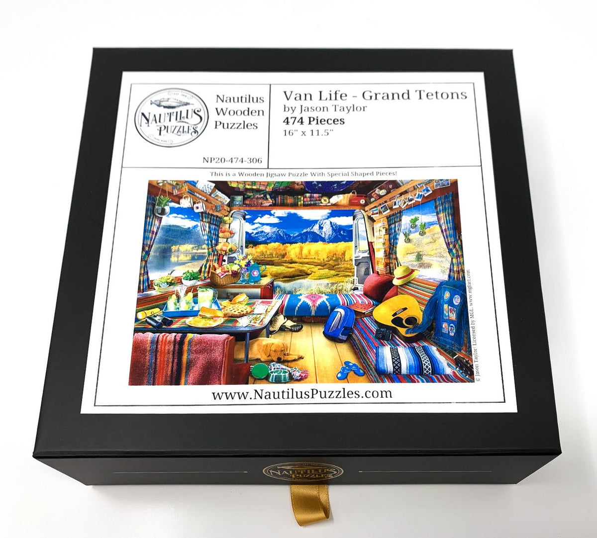 Van Life - Grand Tetons (474 Pieces) Wooden Jigsaw Puzzle - Nautilus Puzzles - Wooden Jigsaw Puzzles For Adults