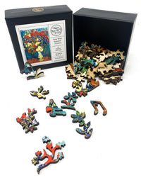 Vase With Summer Flowers (50 Piece Mini Wooden Jigsaw Puzzle) - Nautilus Puzzles - Wooden Jigsaw Puzzles For Adults