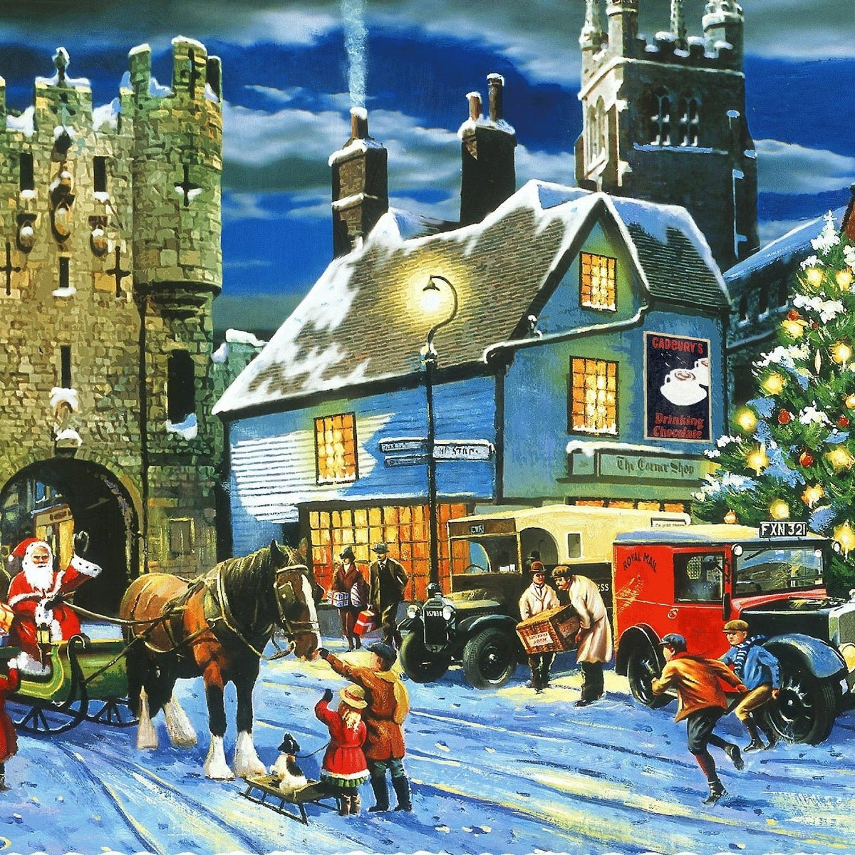 Victorian Christmas Village (608 Piece Wooden Christmas Jigsaw Puzzle) - Nautilus Puzzles - Wooden Jigsaw Puzzles For Adults