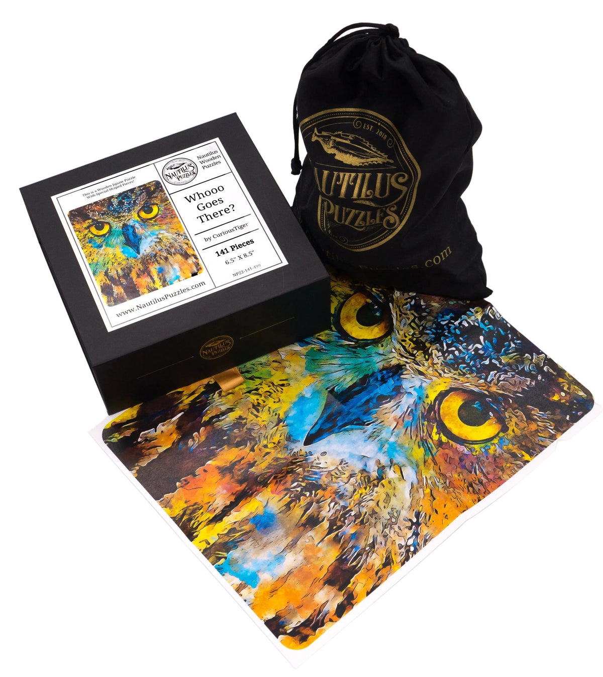 Whooo Goes There? - 141 Piece Wooden Jigsaw Puzzle - Nautilus Puzzles - Wooden Jigsaw Puzzles For Adults