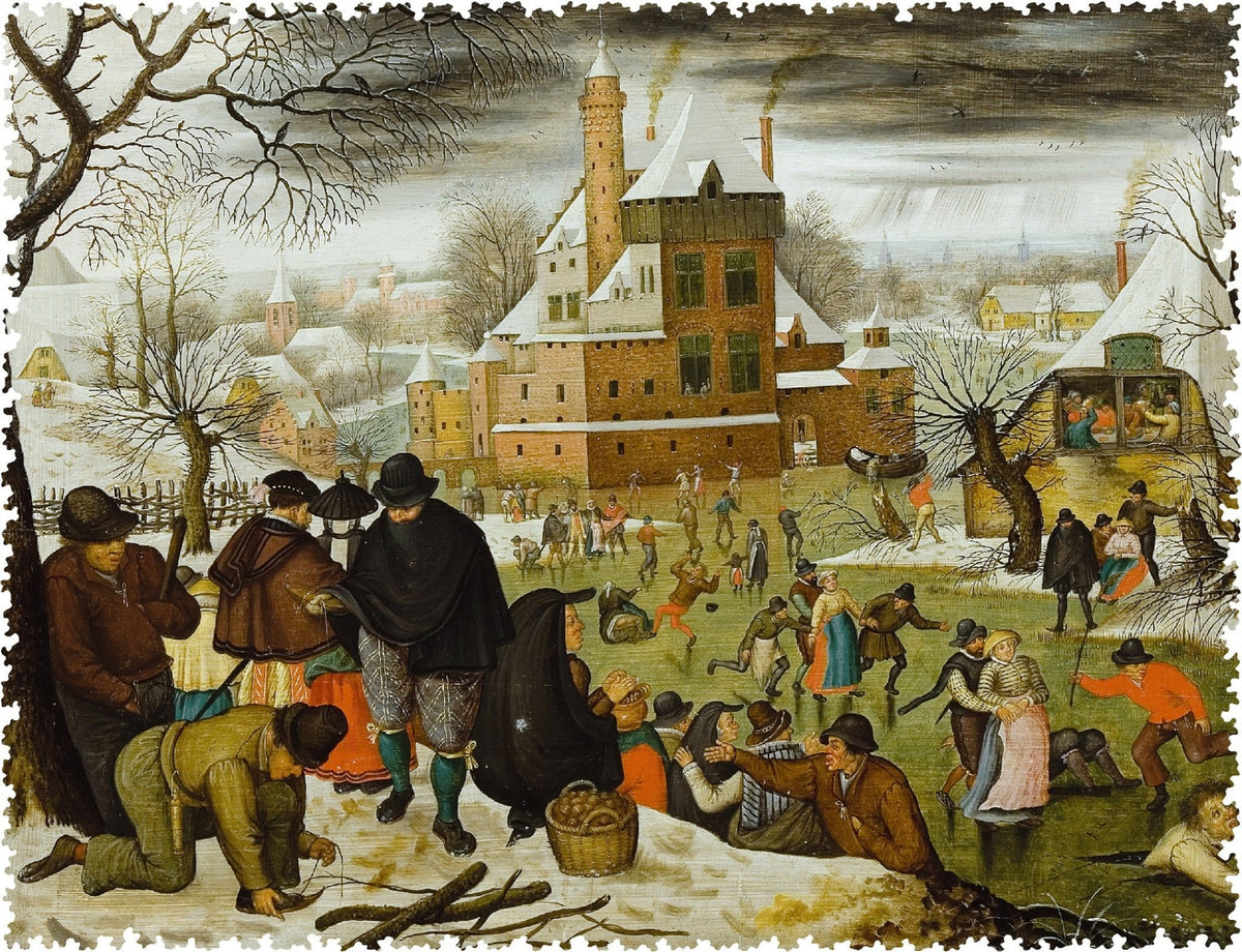 Winter by Pieter Brueghel the Younger (514 Piece Wooden Jigsaw Puzzle) - Nautilus Puzzles - Wooden Jigsaw Puzzles For Adults