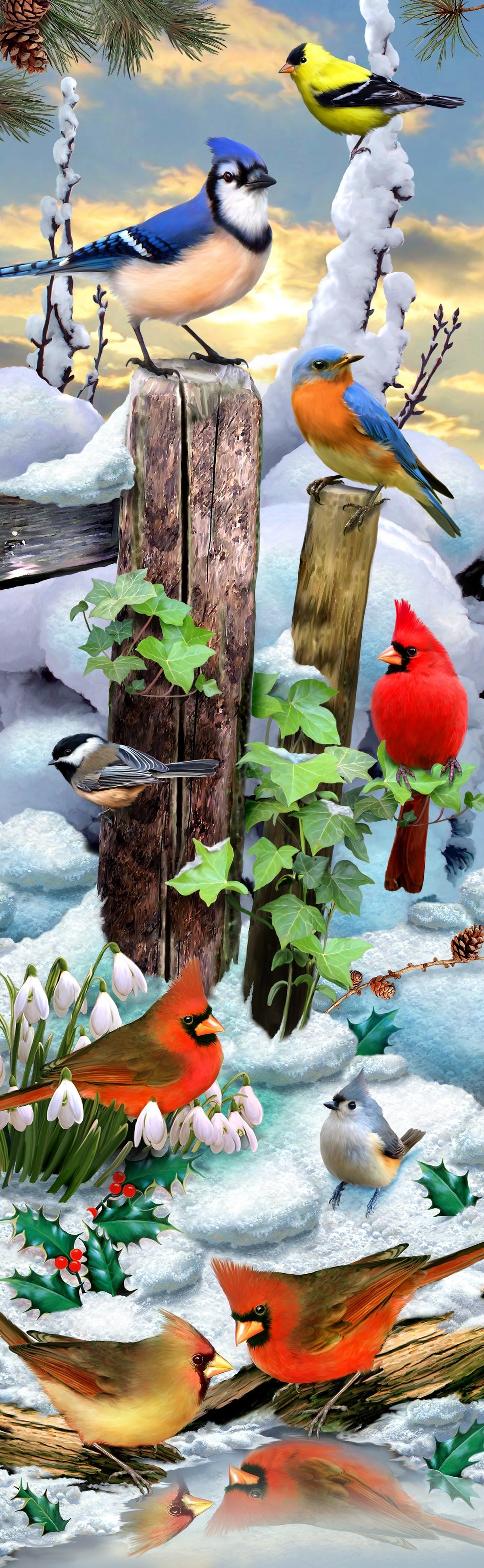 Winter Bird Gathering (125 Piece Wooden Jigsaw Puzzle) - Nautilus Puzzles - Wooden Jigsaw Puzzles For Adults