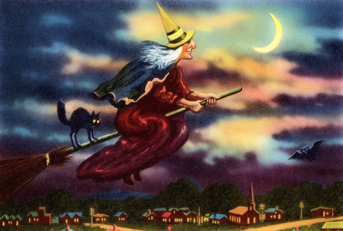 Ye Olde Salem Witch (50 Pieces) Mini Halloween Wooden Jigsaw Puzzle - Nautilus Puzzles - Wooden Jigsaw Puzzles For Adults